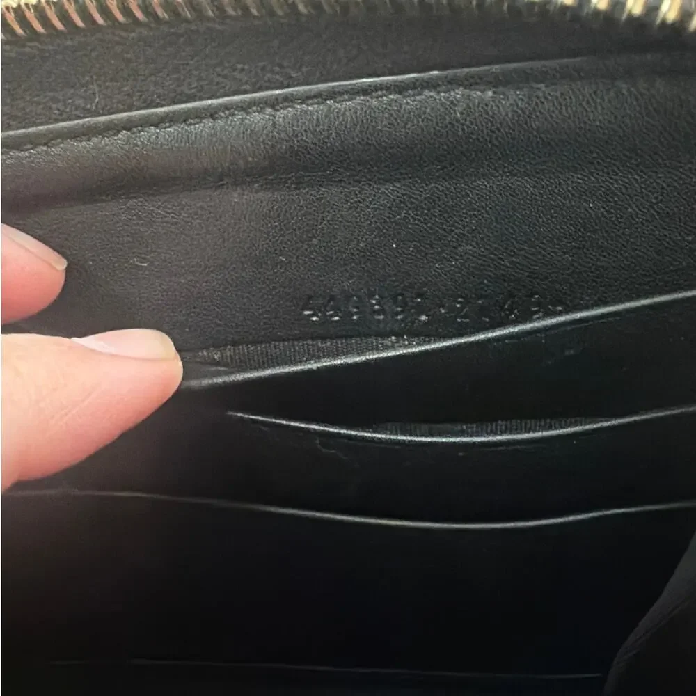 Gucci Guccissima Zip Around Wallet Black Leather GG Embossed Long Wallet - Picture 13 of 14